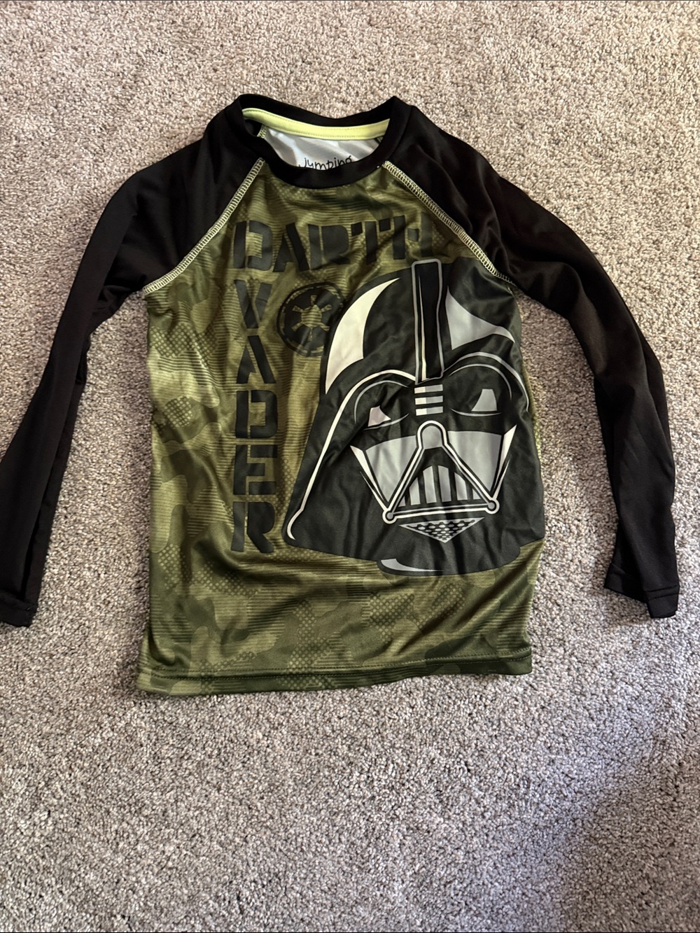 jumping beans Athletic' Darth Vader Olive Green & Black Long Sleeve Tee